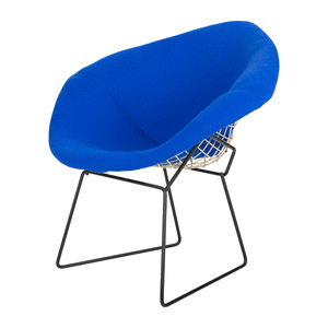 Blue and White 421 Diamond Chair by Harry Bertoia for Knoll International