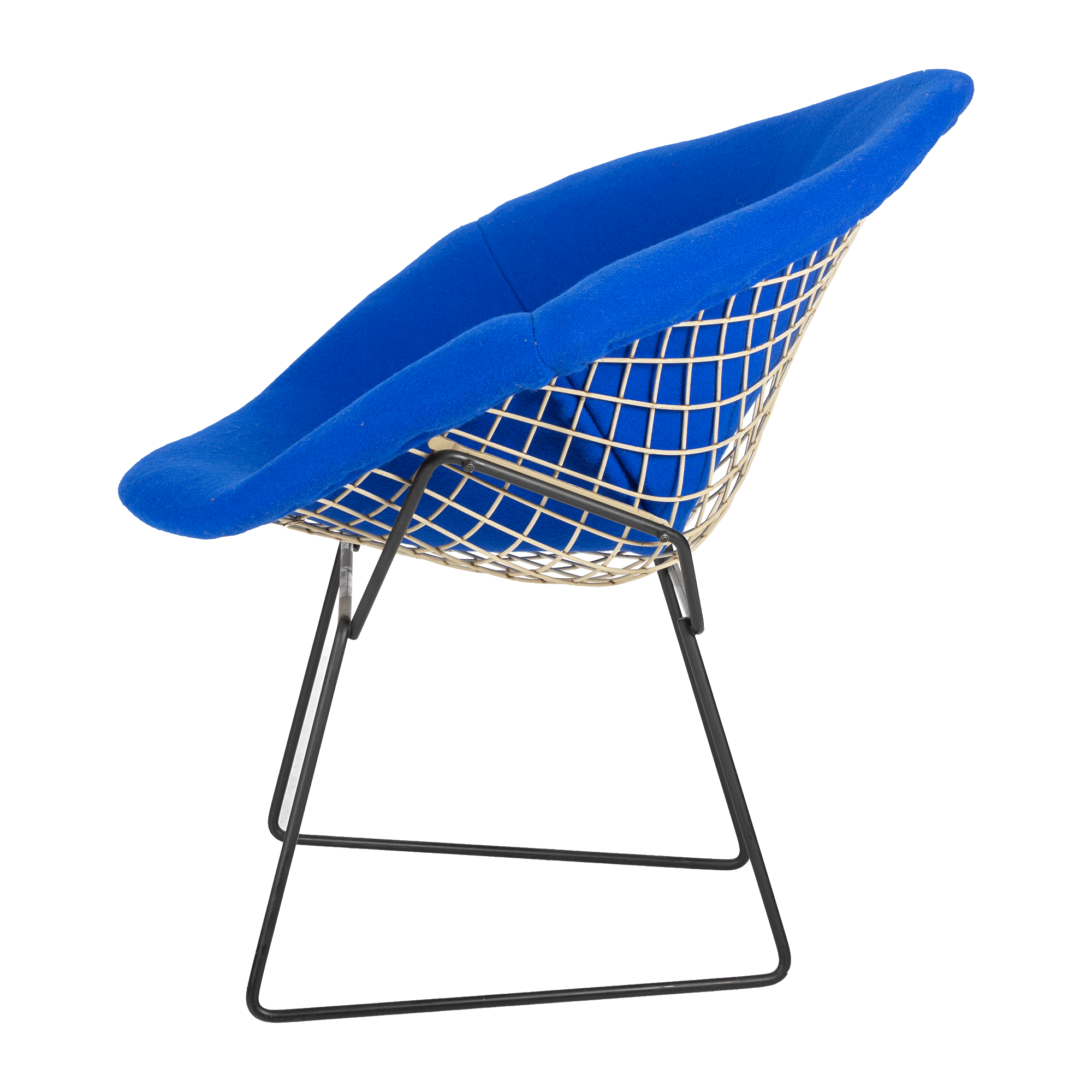 Blue and White 421 Diamond Chair by Harry Bertoia for Knoll International