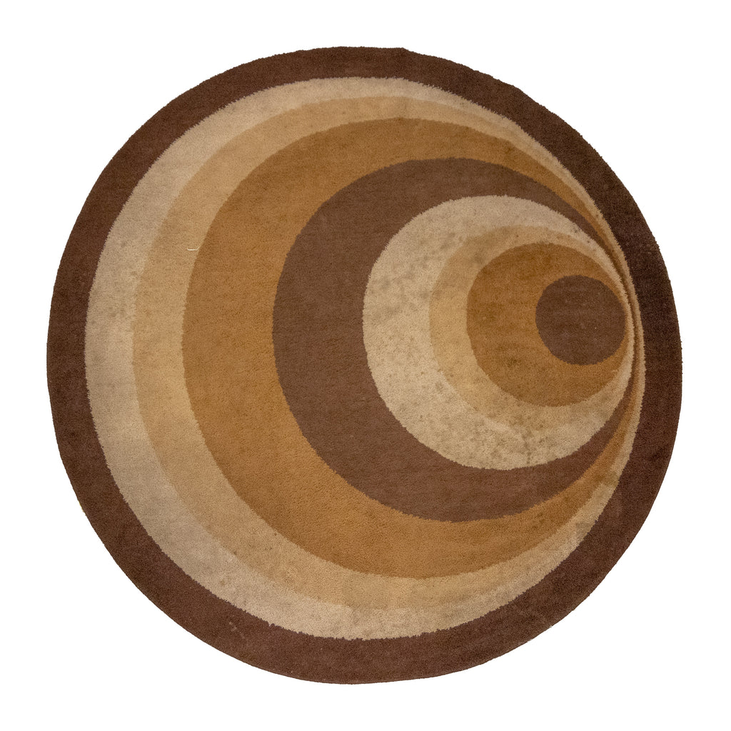 Orange and Brown Concentric Space Age Carpet