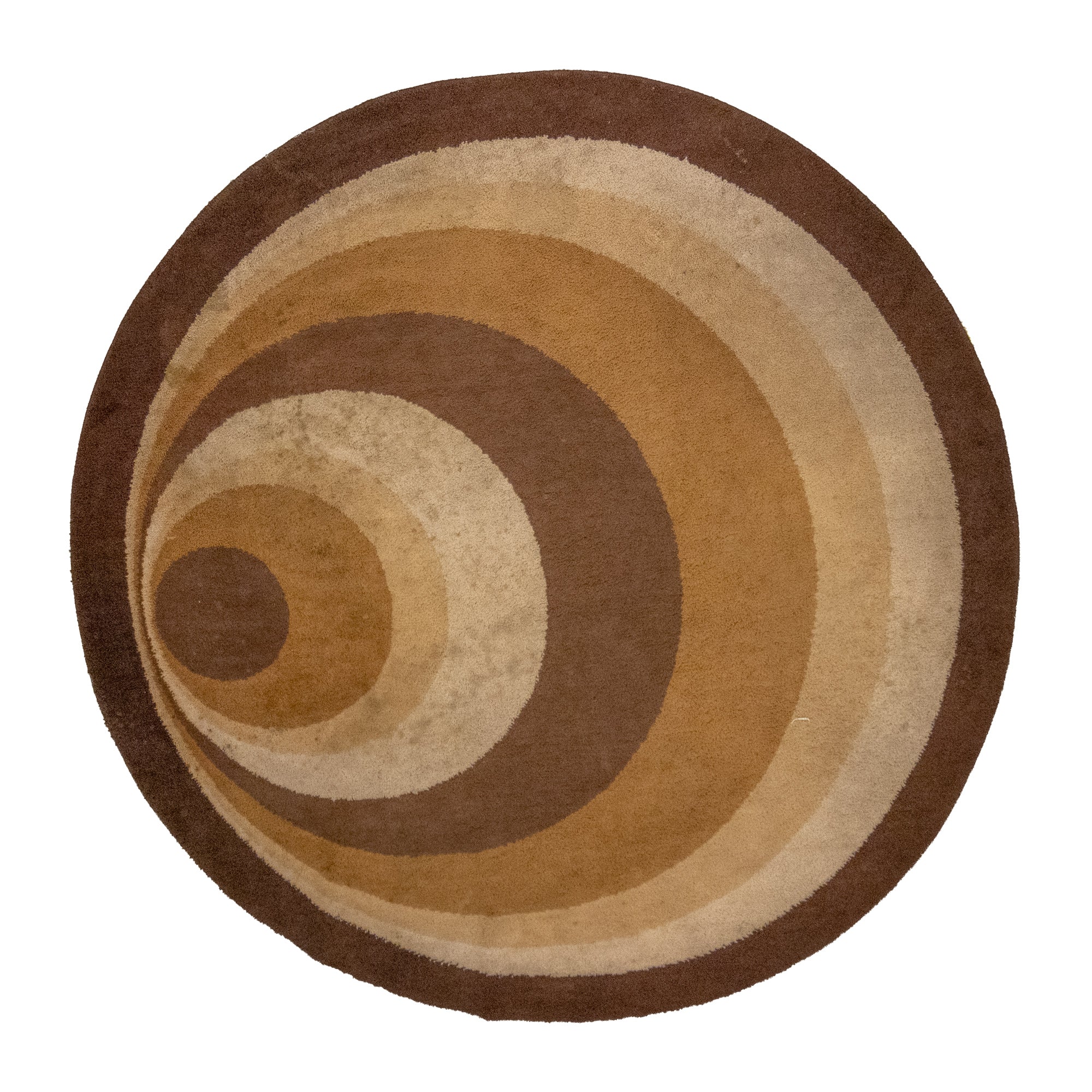 Orange and Brown Concentric Space Age Carpet