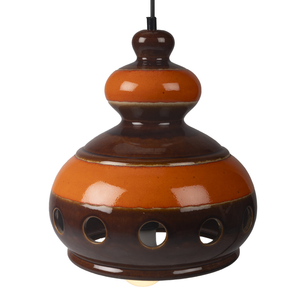 Orange and Brown Ceramic Pendant Lamp