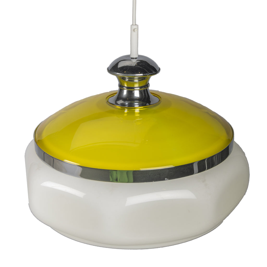 White and Yellow Space Age Pendant Lamp