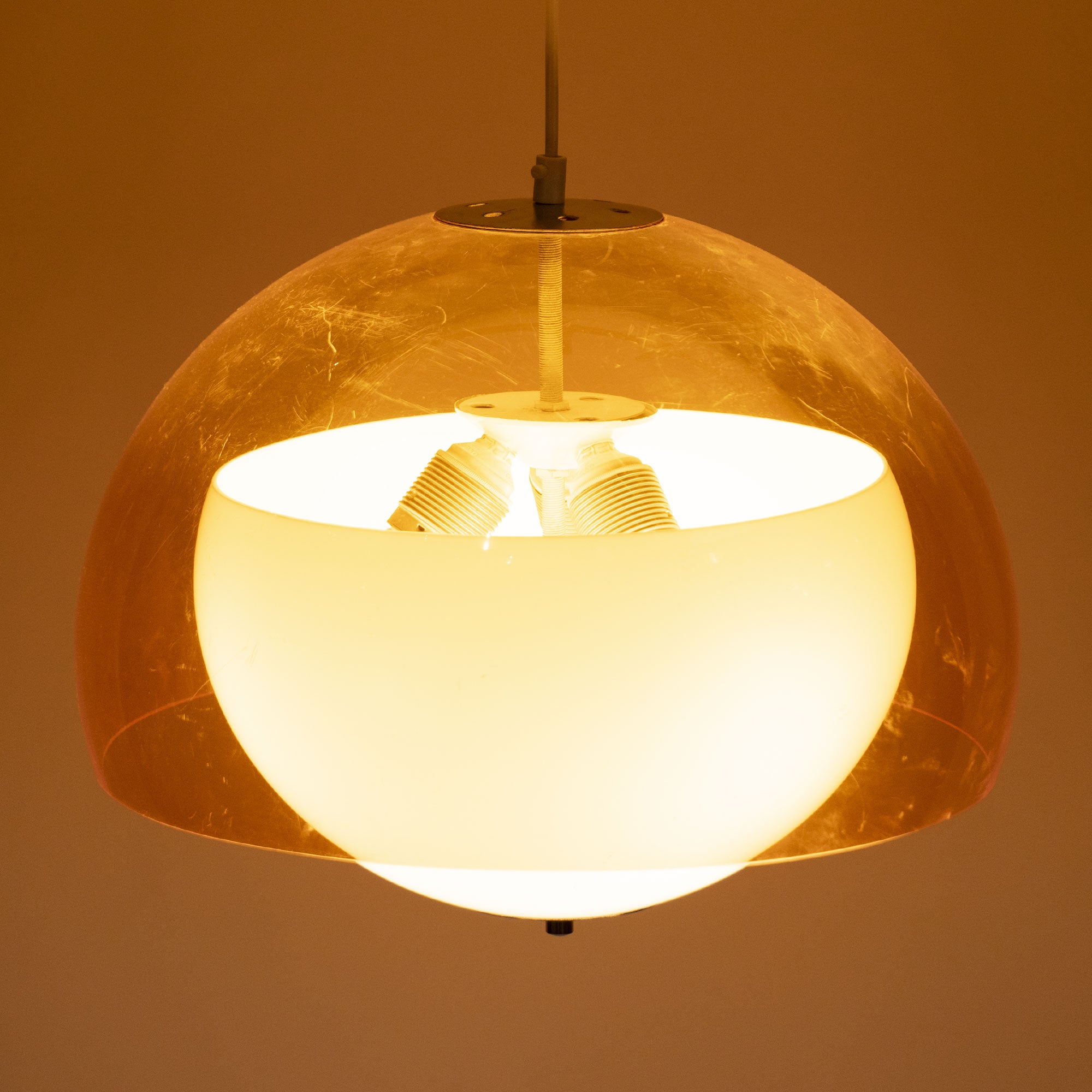 Orange And White Ball Pendant Lamp