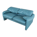 Teal Maralunga Bank door Vico Magistretti voor Cassina