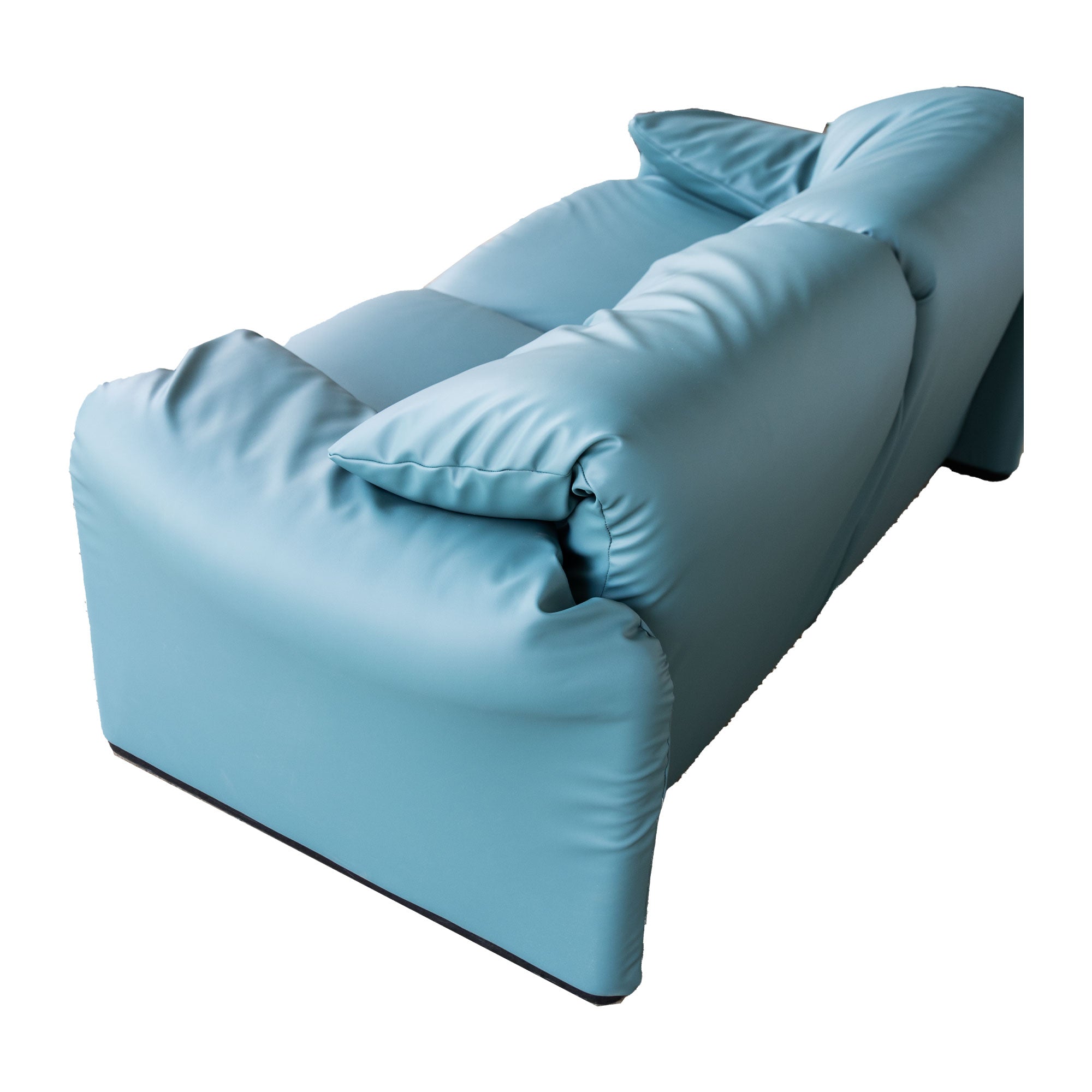 Teal Maralunga Bank door Vico Magistretti voor Cassina