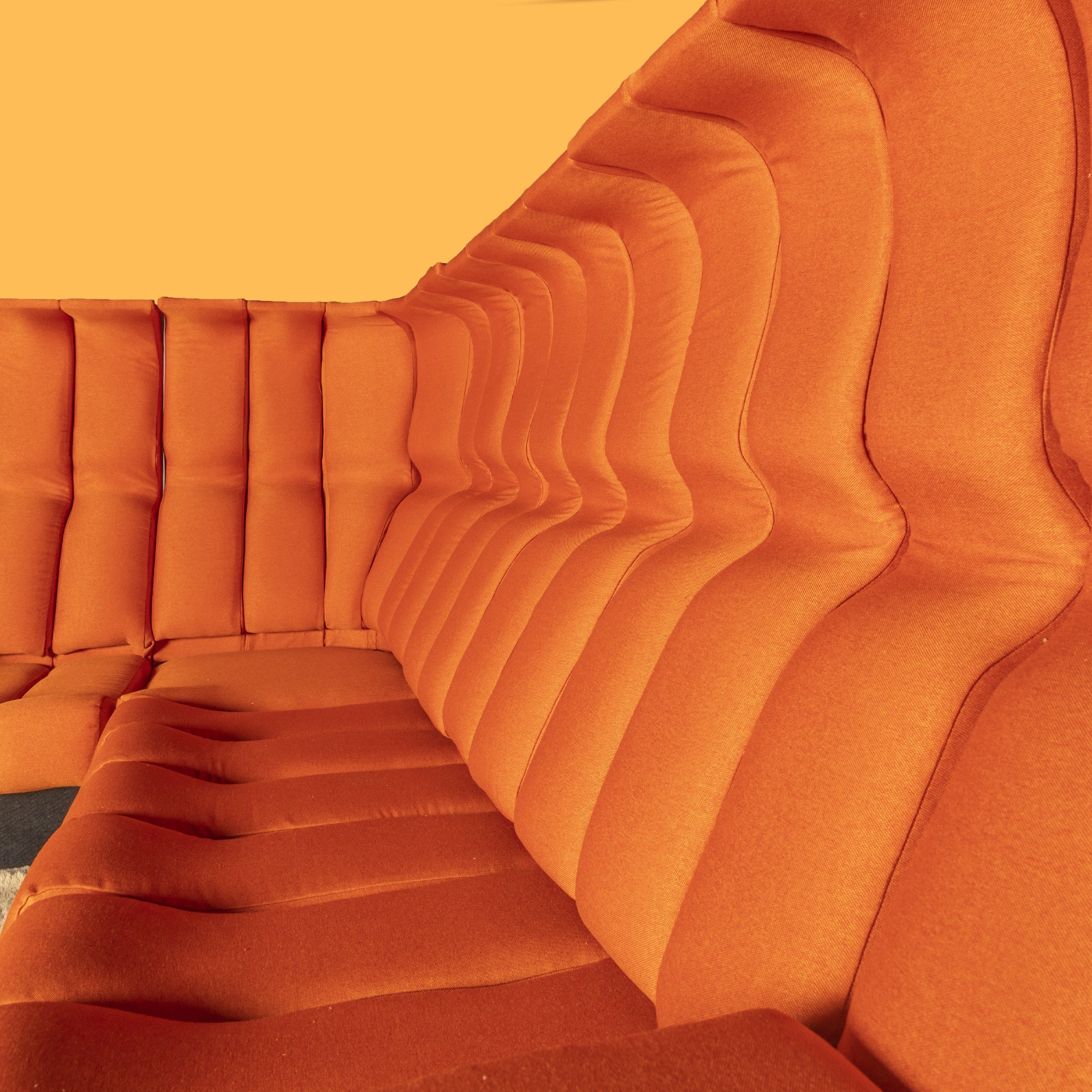 Orange Interlübke Highback Space Age Seating Corner