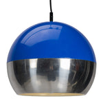 Blue and Chrome Space Age Pendant Lamp