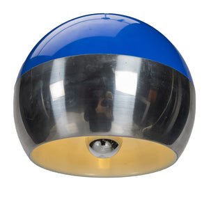 Blue and Chrome Space Age Pendant Lamp