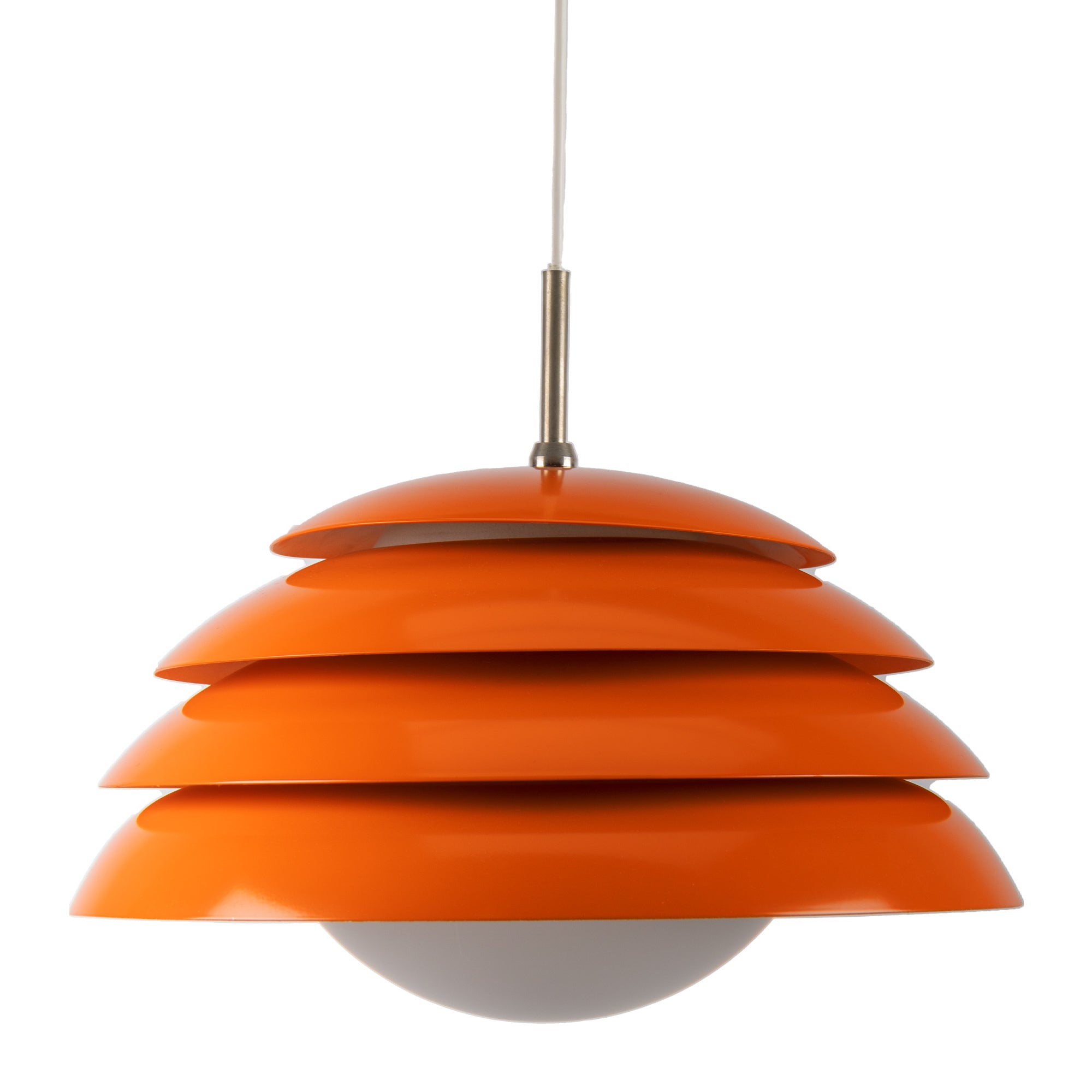 Orange 70s Layered Pendant Lamp with Glass Body