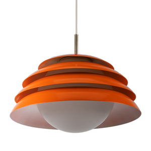 Orange 70s Layered Pendant Lamp with Glass Body