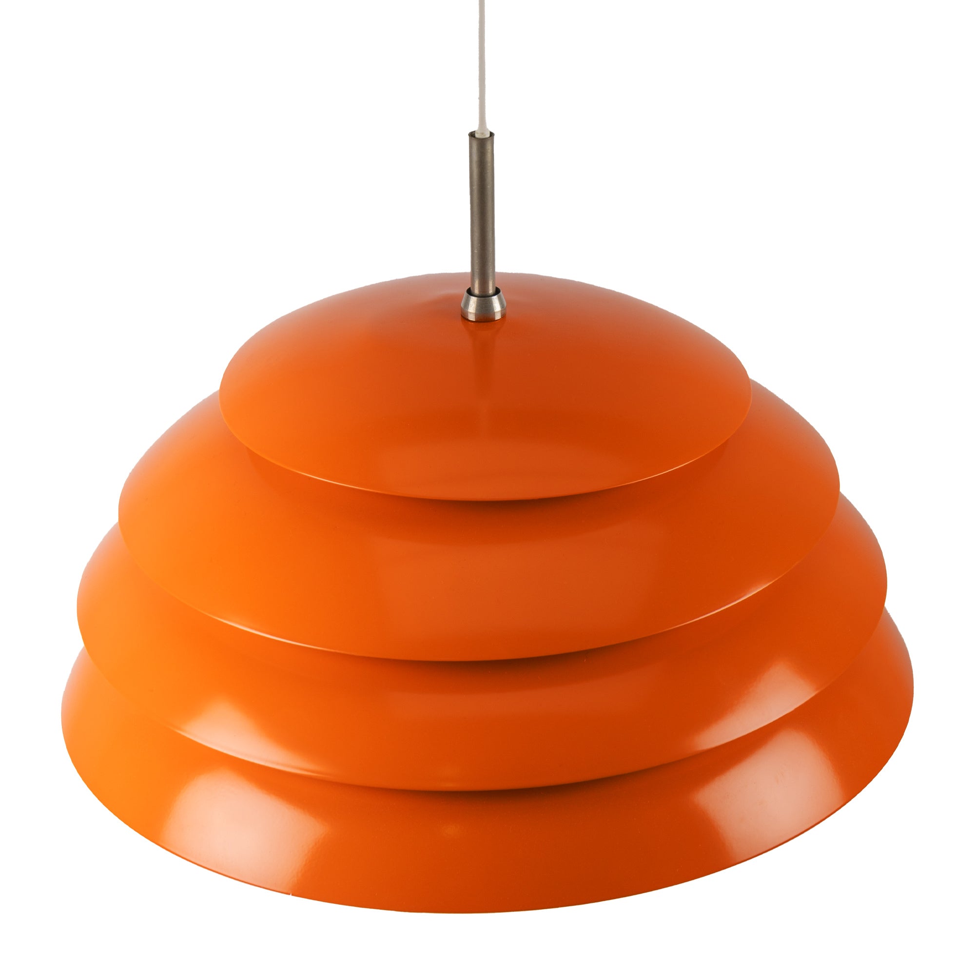 Orange 70s Layered Pendant Lamp with Glass Body