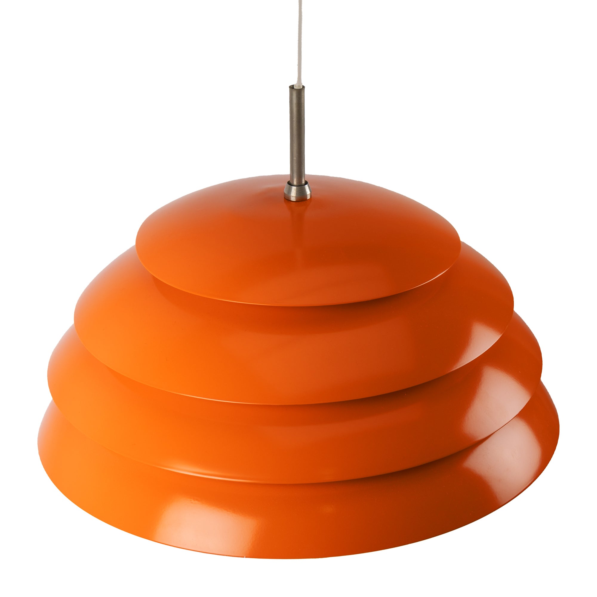 Orange 70s Layered Pendant Lamp with Glass Body