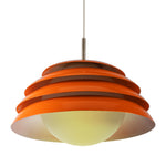 Orange 70s Layered Pendant Lamp with Glass Body