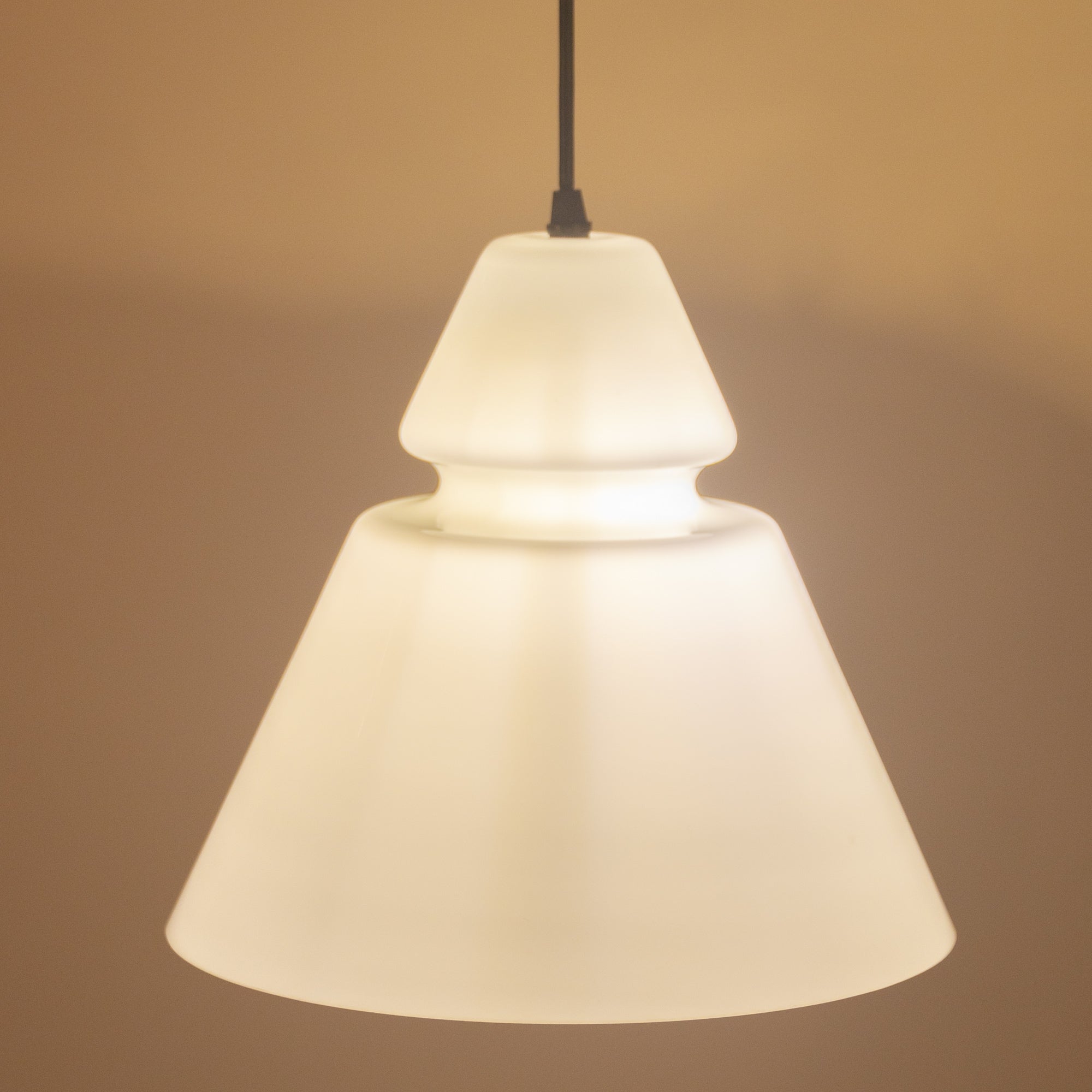 White Opaline Cone Pendant Lamp