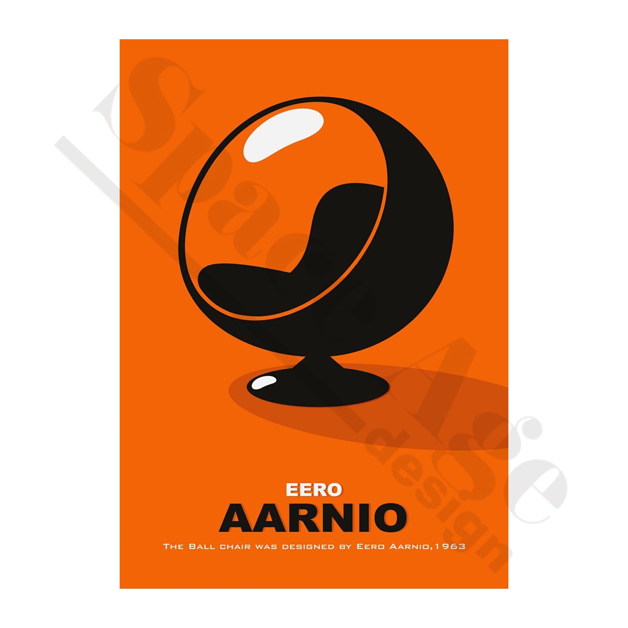 Orange Eero Aarnio Ball chair